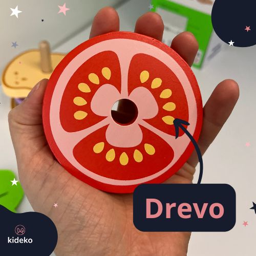 poskladaj si sendvič paradajka z dreva